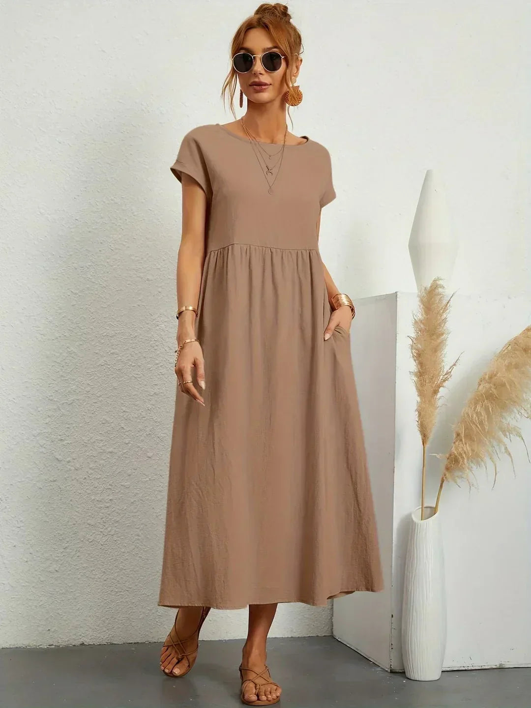 Robe midi Louise - Kaki