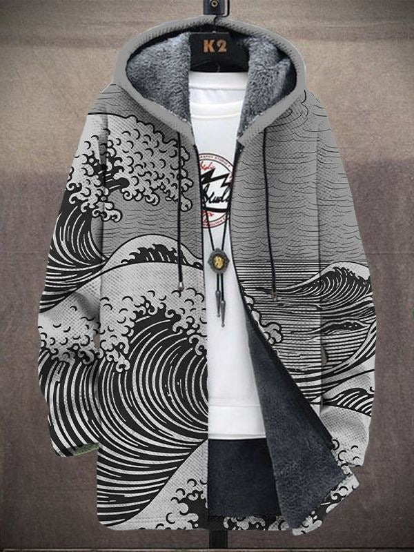 Perle | Cardigan à Capuche Imprimé Artistique