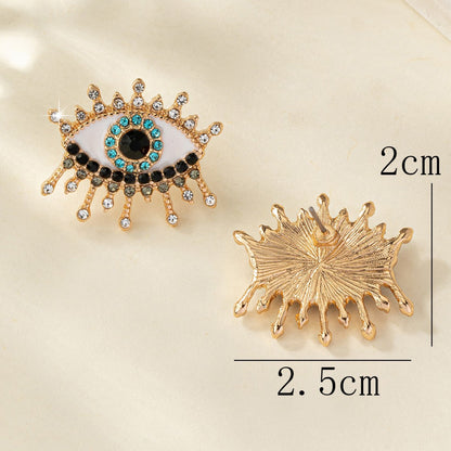 Boucles d'Oreilles Œil Grec Strass