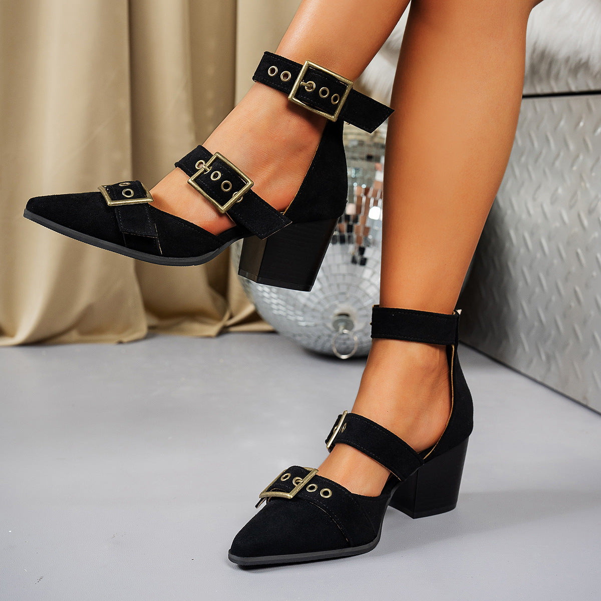 Escarpins Daim Boucles Vivienne
