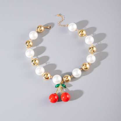 Collier Pendentif Cerise