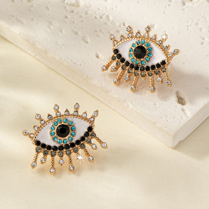 Boucles d'Oreilles Œil Grec Strass