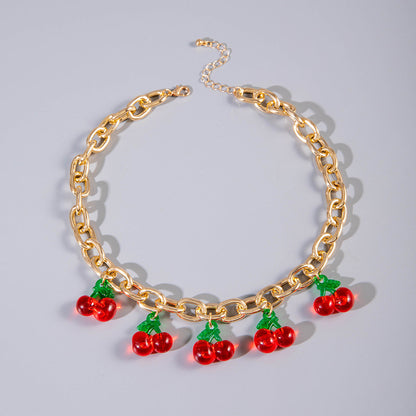 Collier Pendentif Cerise