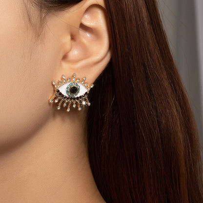 Boucles d'Oreilles Œil Grec Strass