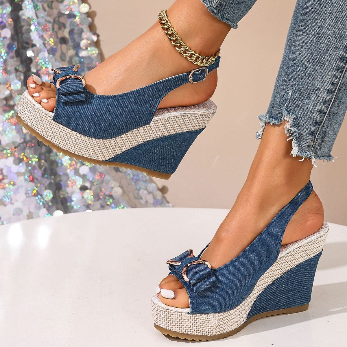 Compensées Denim Nœud Celeste
