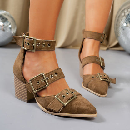 Escarpins Daim Boucles Vivienne