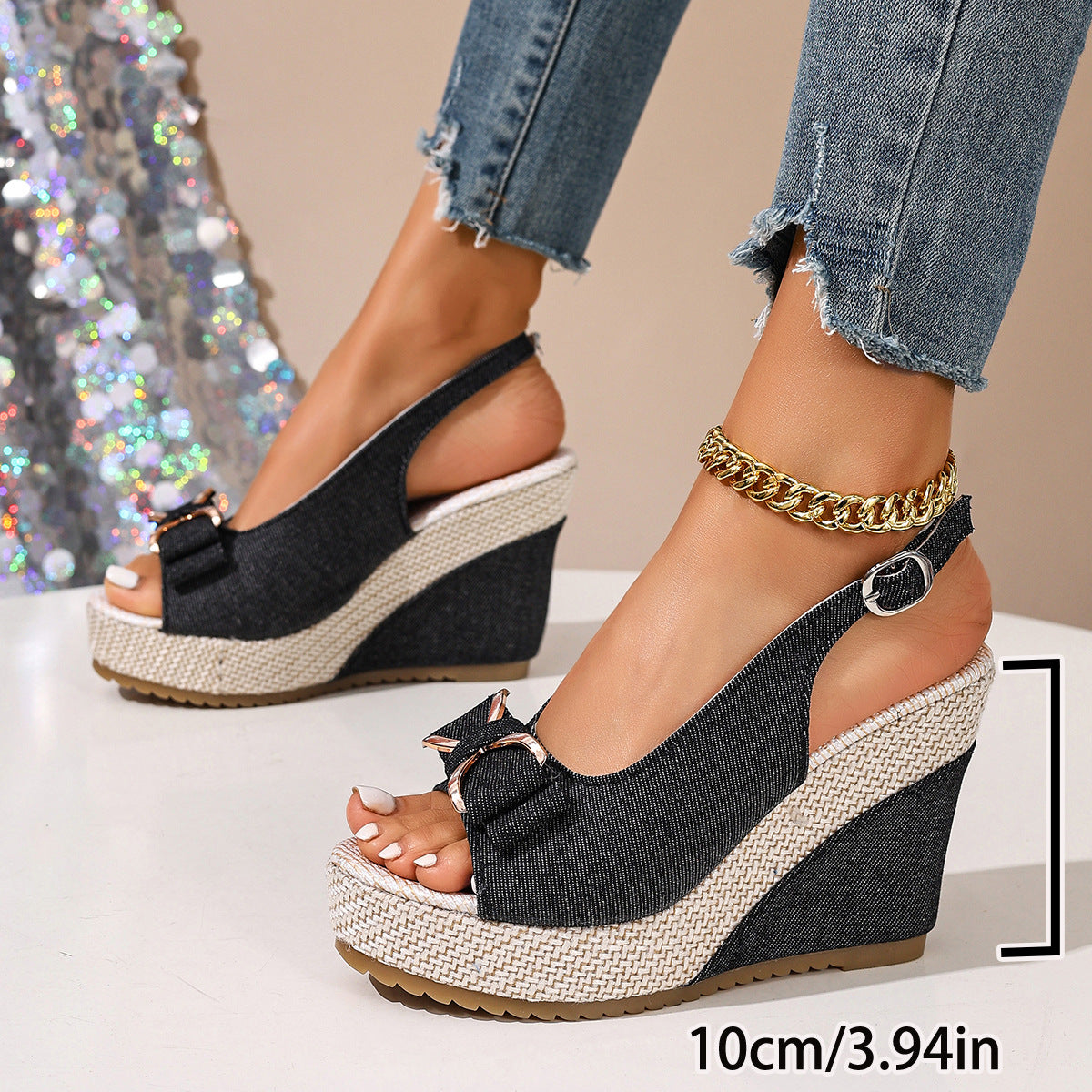 Compensées Denim Nœud Celeste