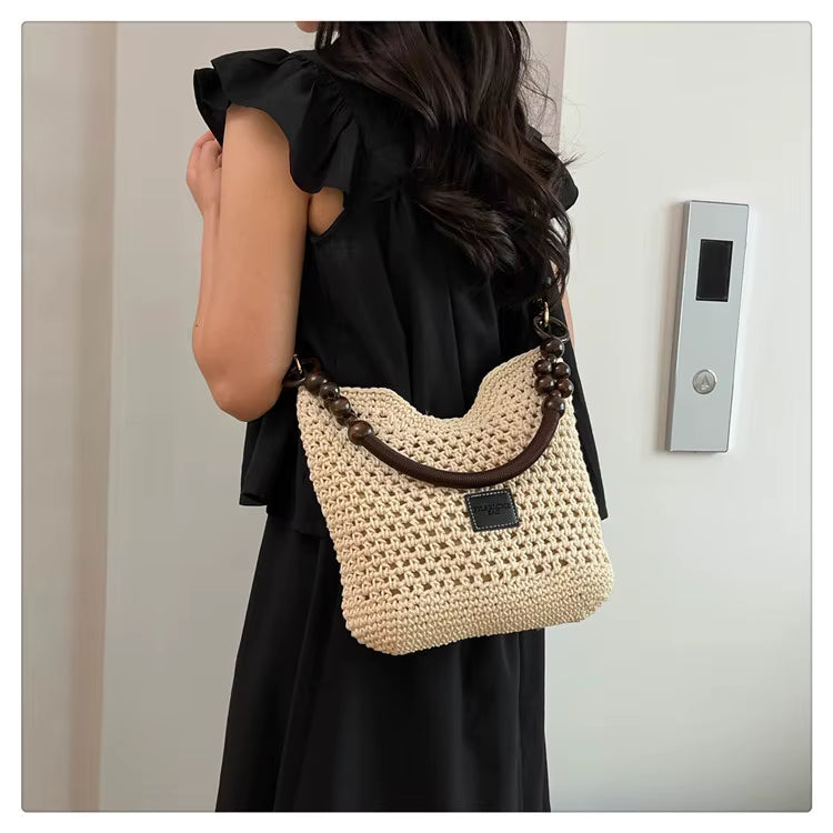 Petra™ | Le Sac Épaule à Perles en Bois