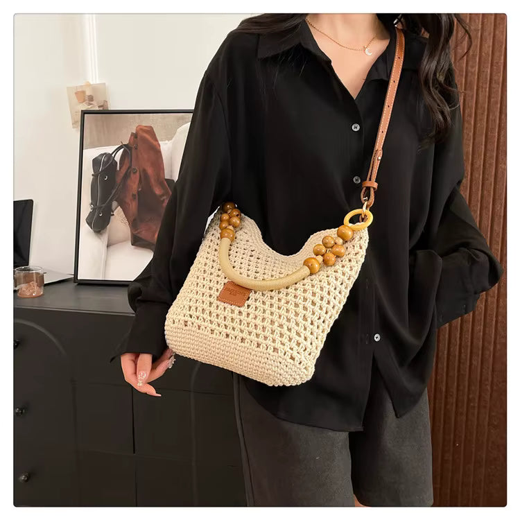 Petra™ | Le Sac Épaule à Perles en Bois