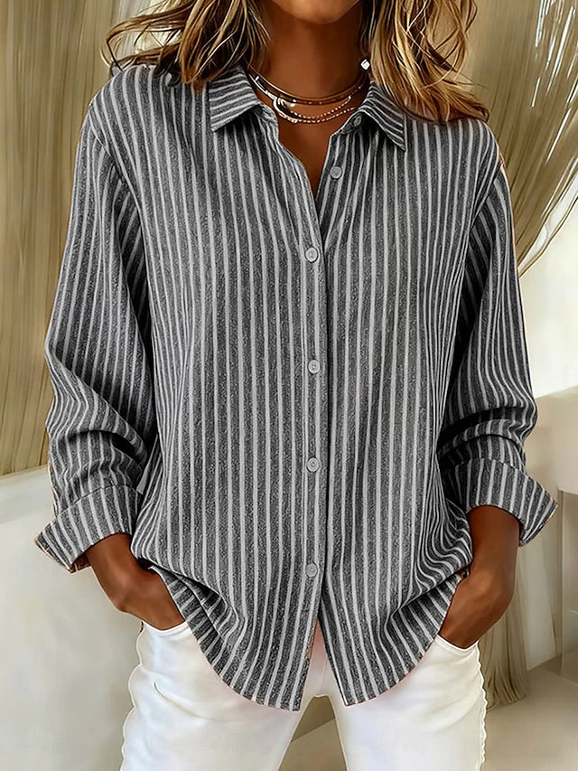Simone | Chemise à Rayures avec Boutons