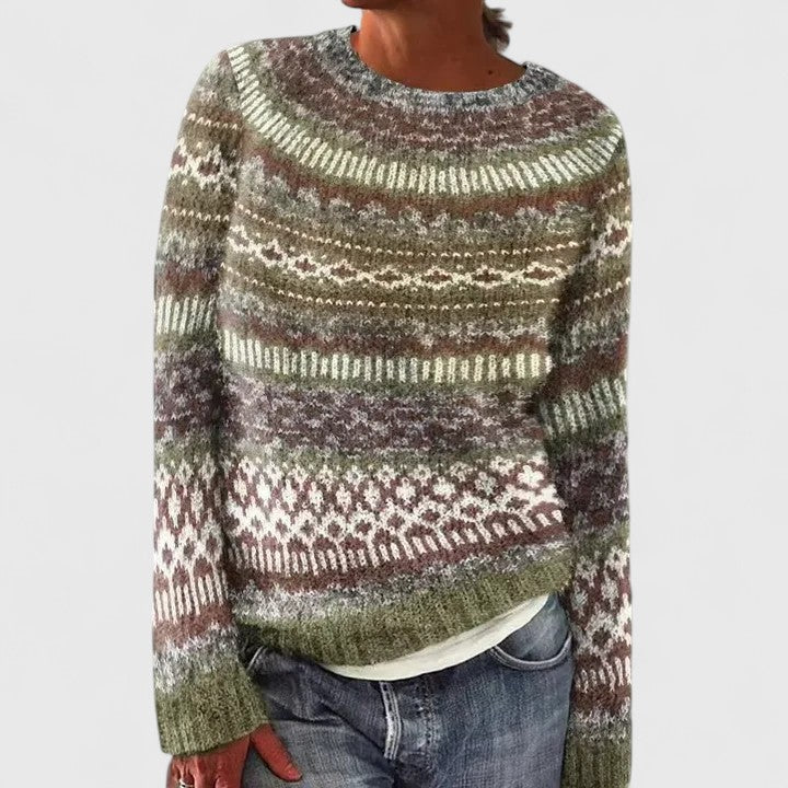Cyrine | Pull Jacquard à Empiècement