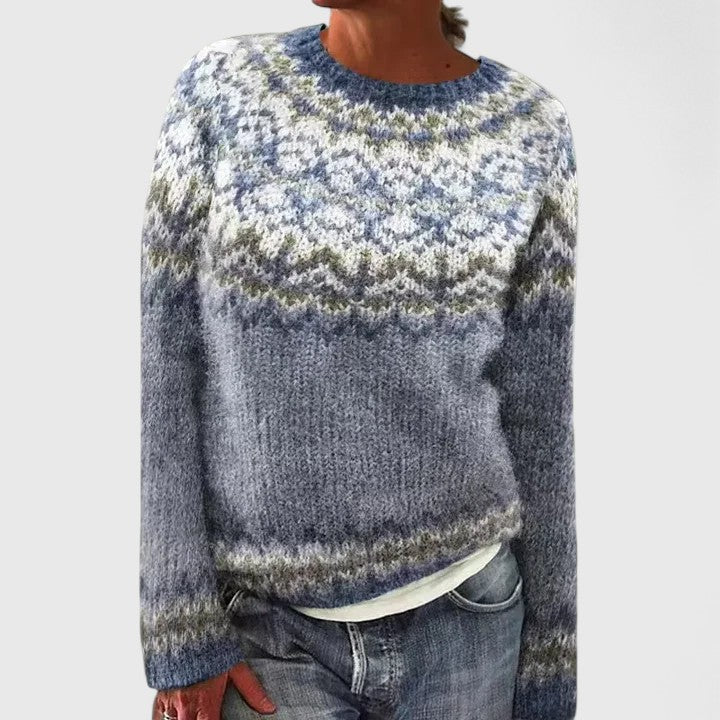 Cyrine | Pull Jacquard à Empiècement