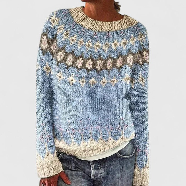 Cyrine | Pull Jacquard à Empiècement