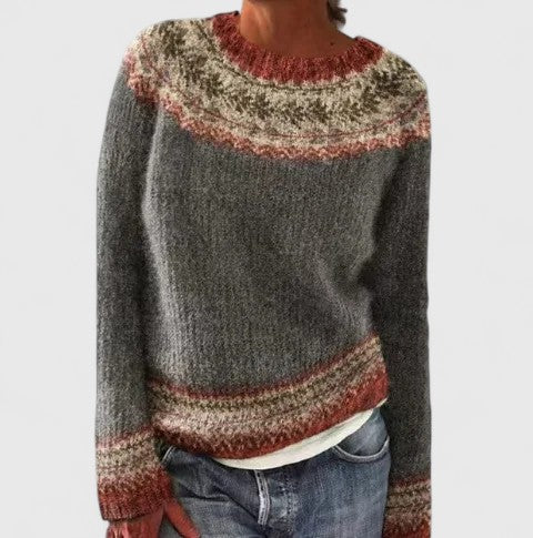 Cyrine | Pull Jacquard à Empiècement