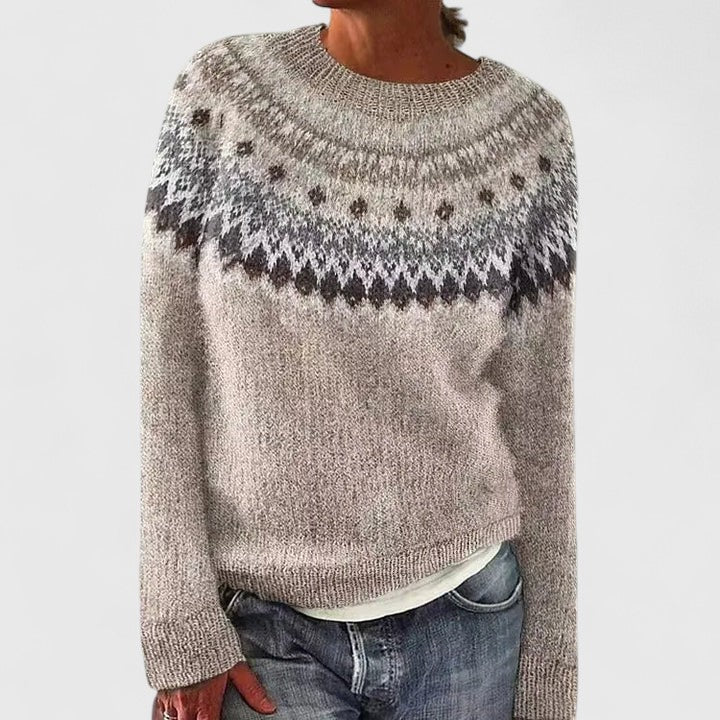 Cyrine | Pull Jacquard à Empiècement