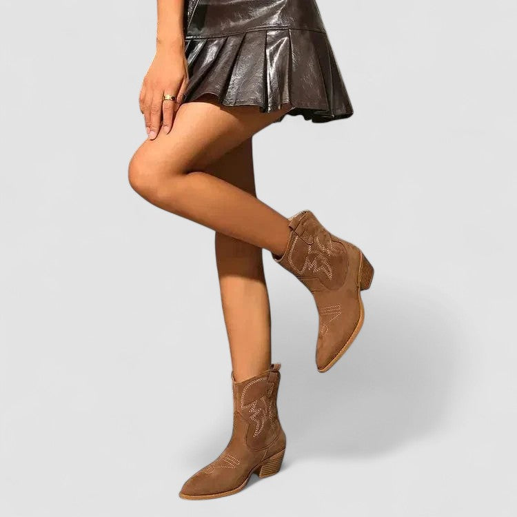 Roselyne | Bottines western brodées