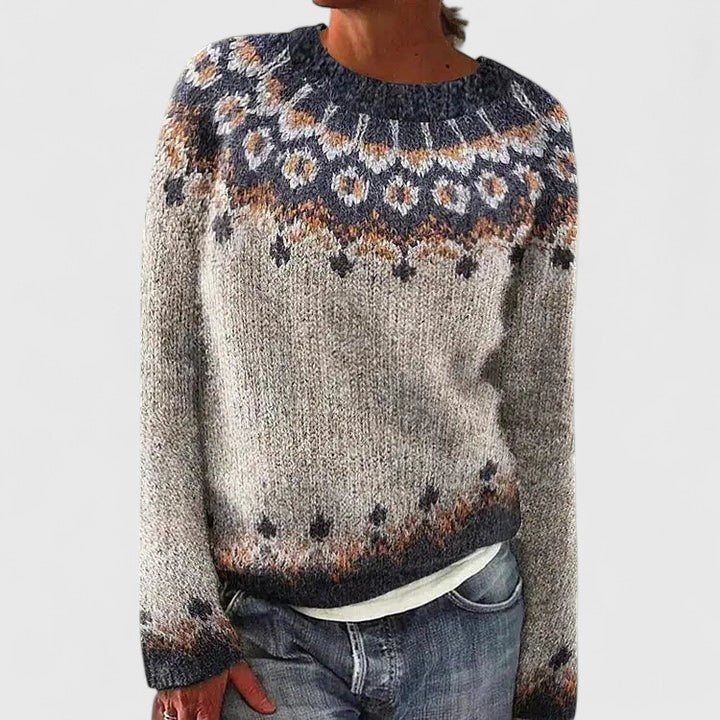 Cyrine | Pull Jacquard à Empiècement