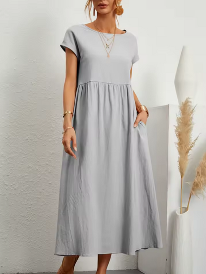 Robe midi Louise - Gris Clair