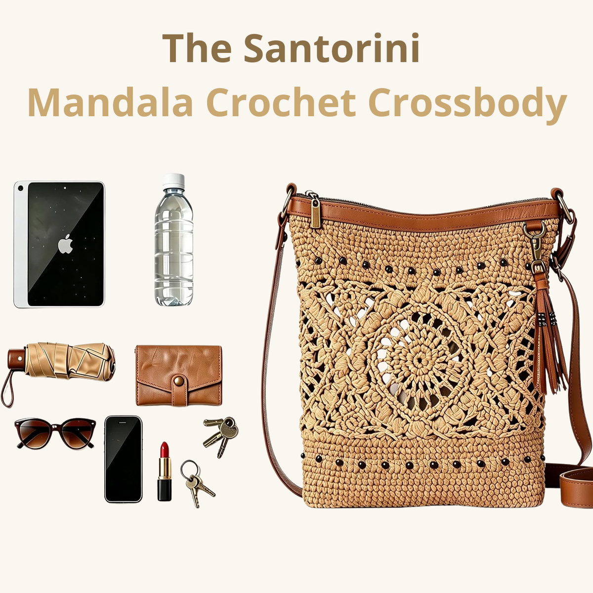 Le Santorini | Sac Bandoulière en Crochet Mandala