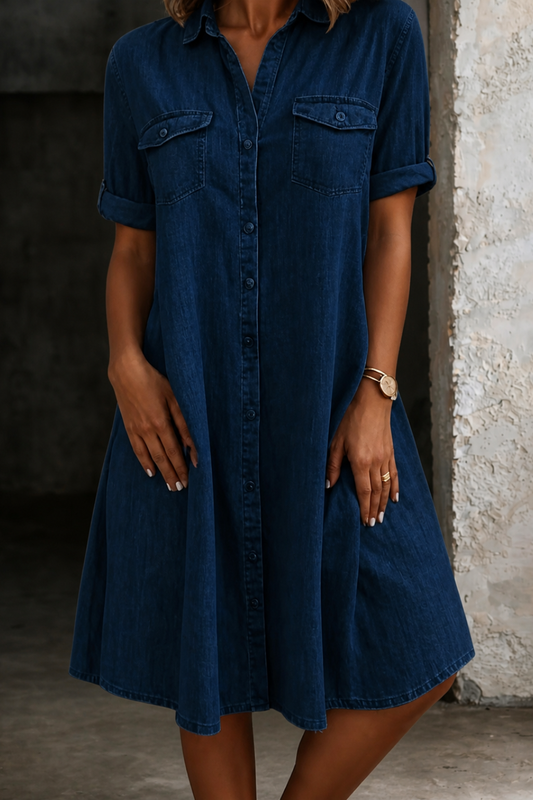 Robe Midi Blanche en Jean Casual