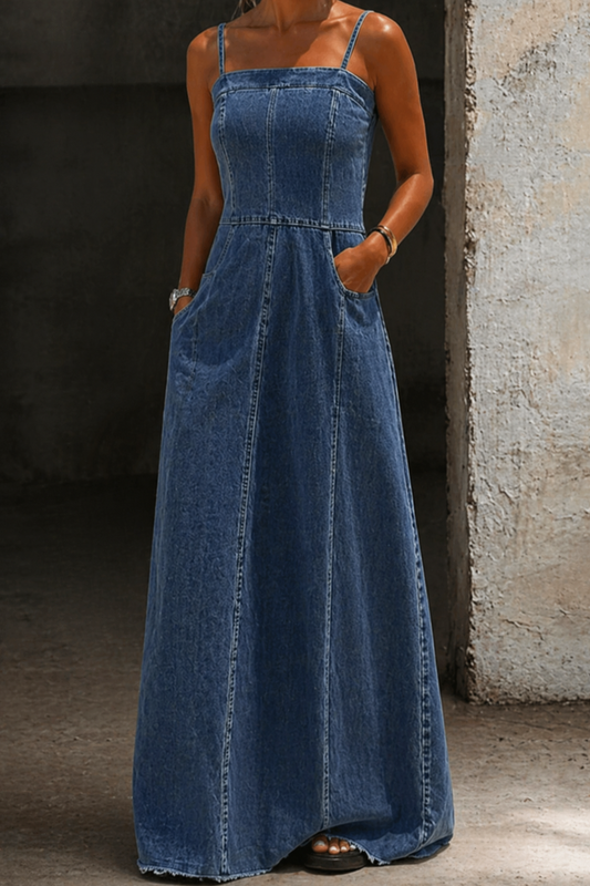 Robe Maxi Gemma en Jean Vintage