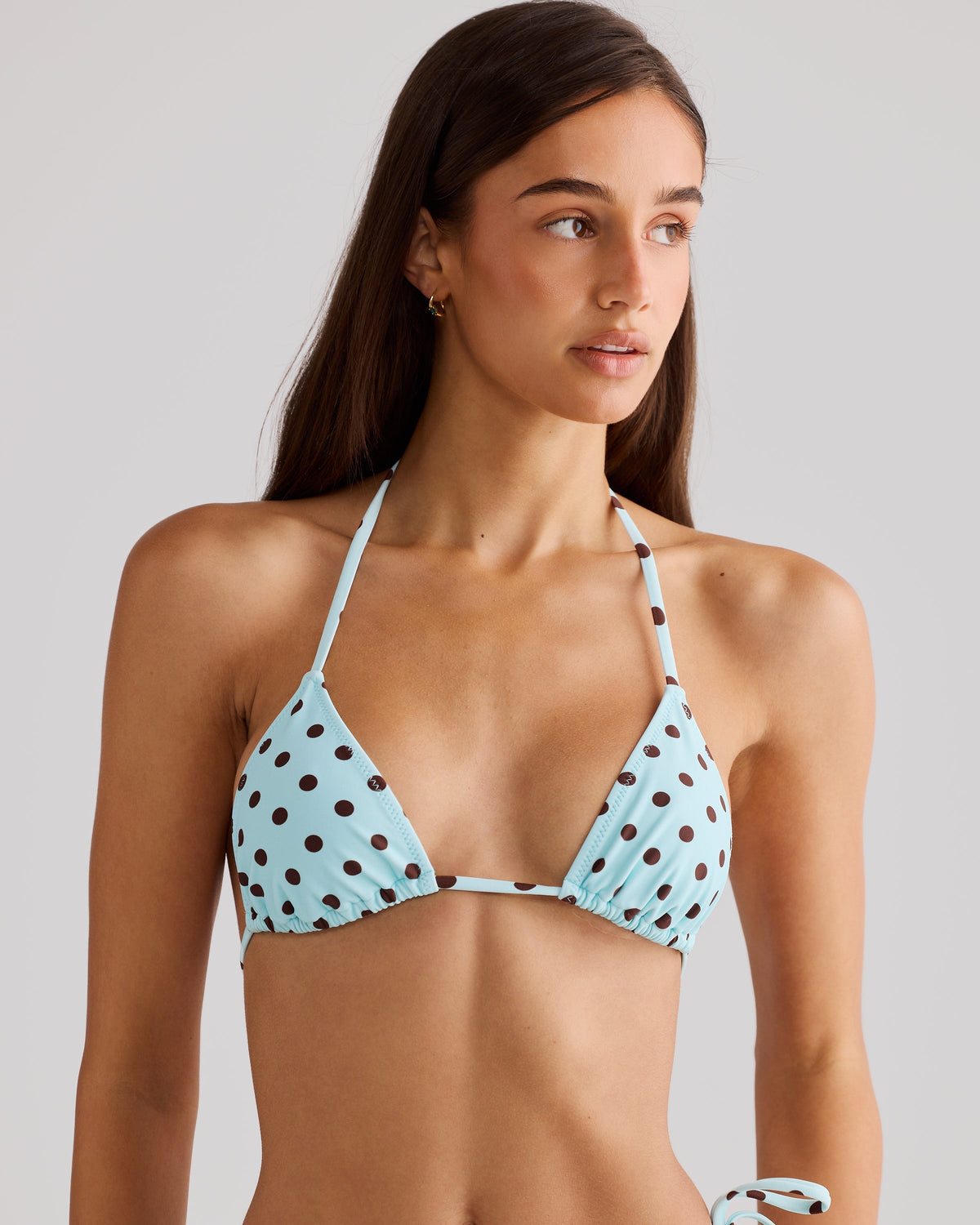 Top de bikini ELARA à Nœuds Bleu à Pois