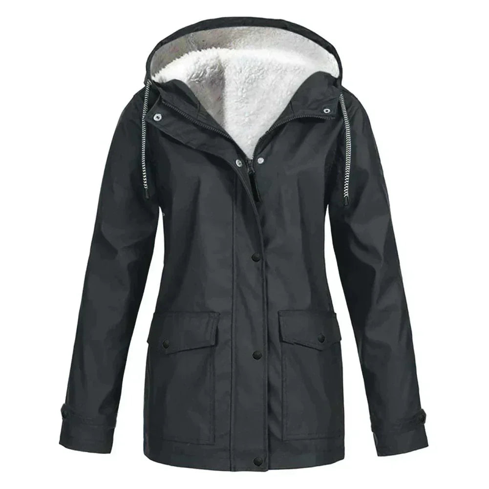 Colombine | Veste de Pluie à Capuche Doublée Polaire