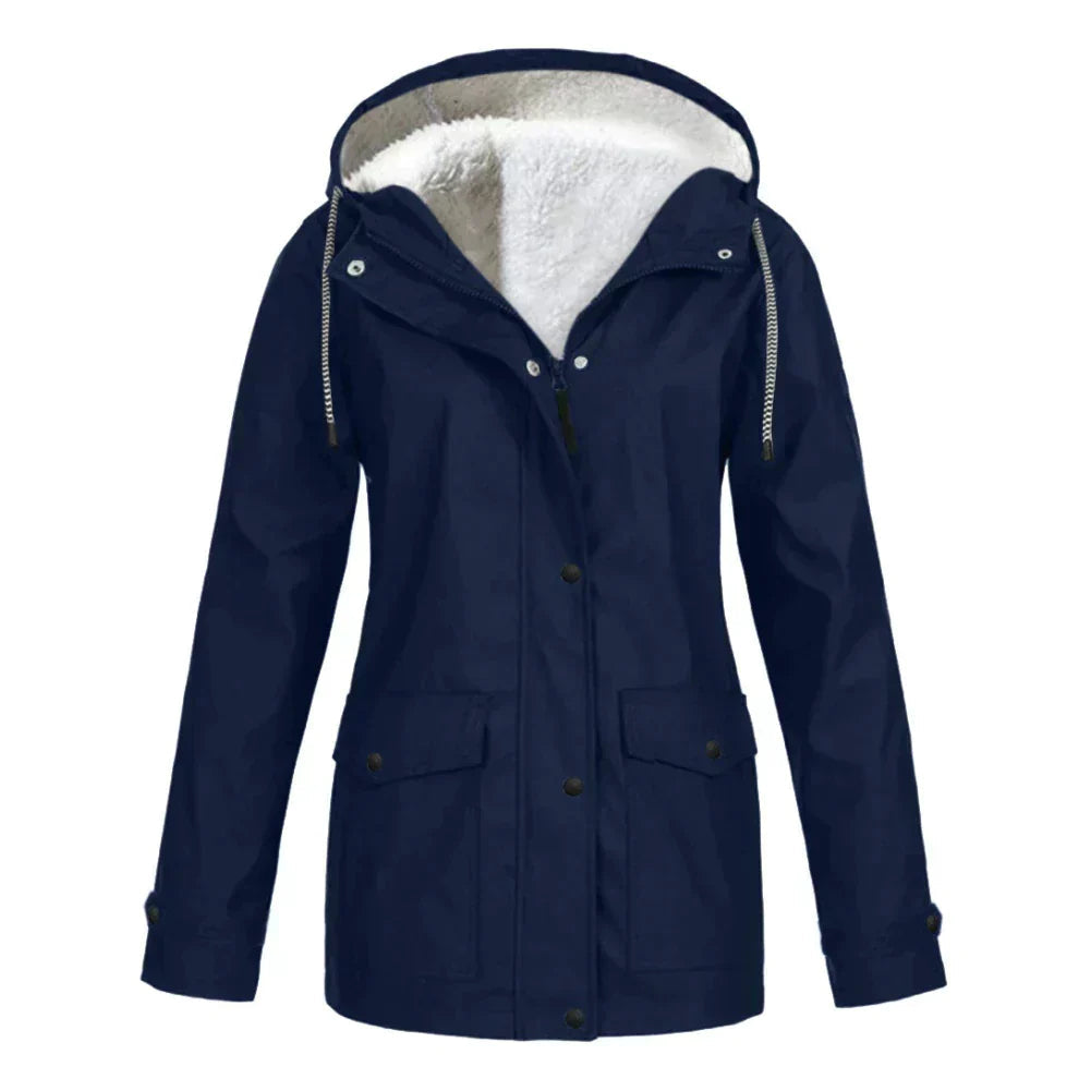 Colombine | Veste de Pluie à Capuche Doublée Polaire