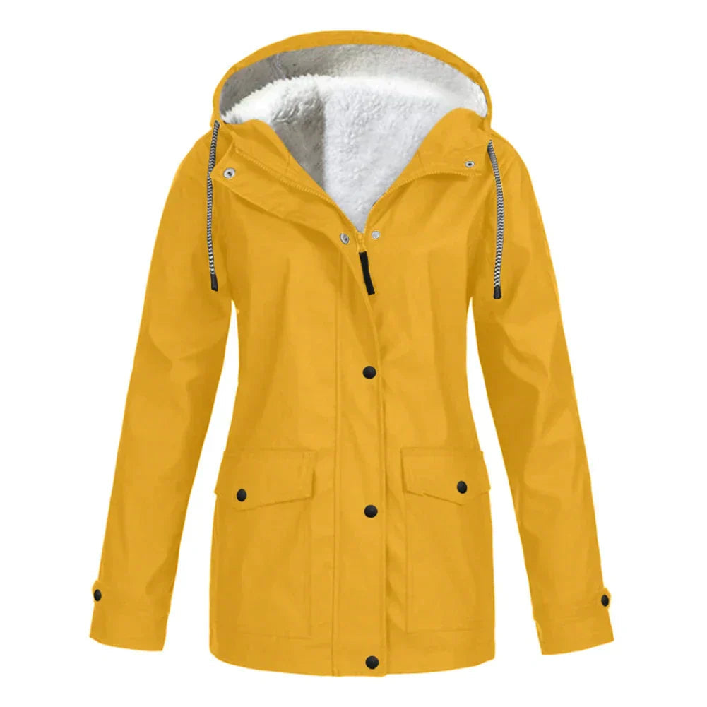 Colombine | Veste de Pluie à Capuche Doublée Polaire