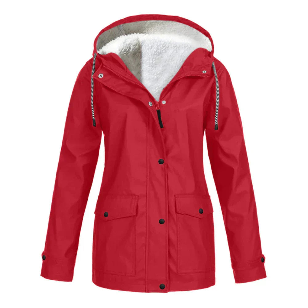 Colombine | Veste de Pluie à Capuche Doublée Polaire