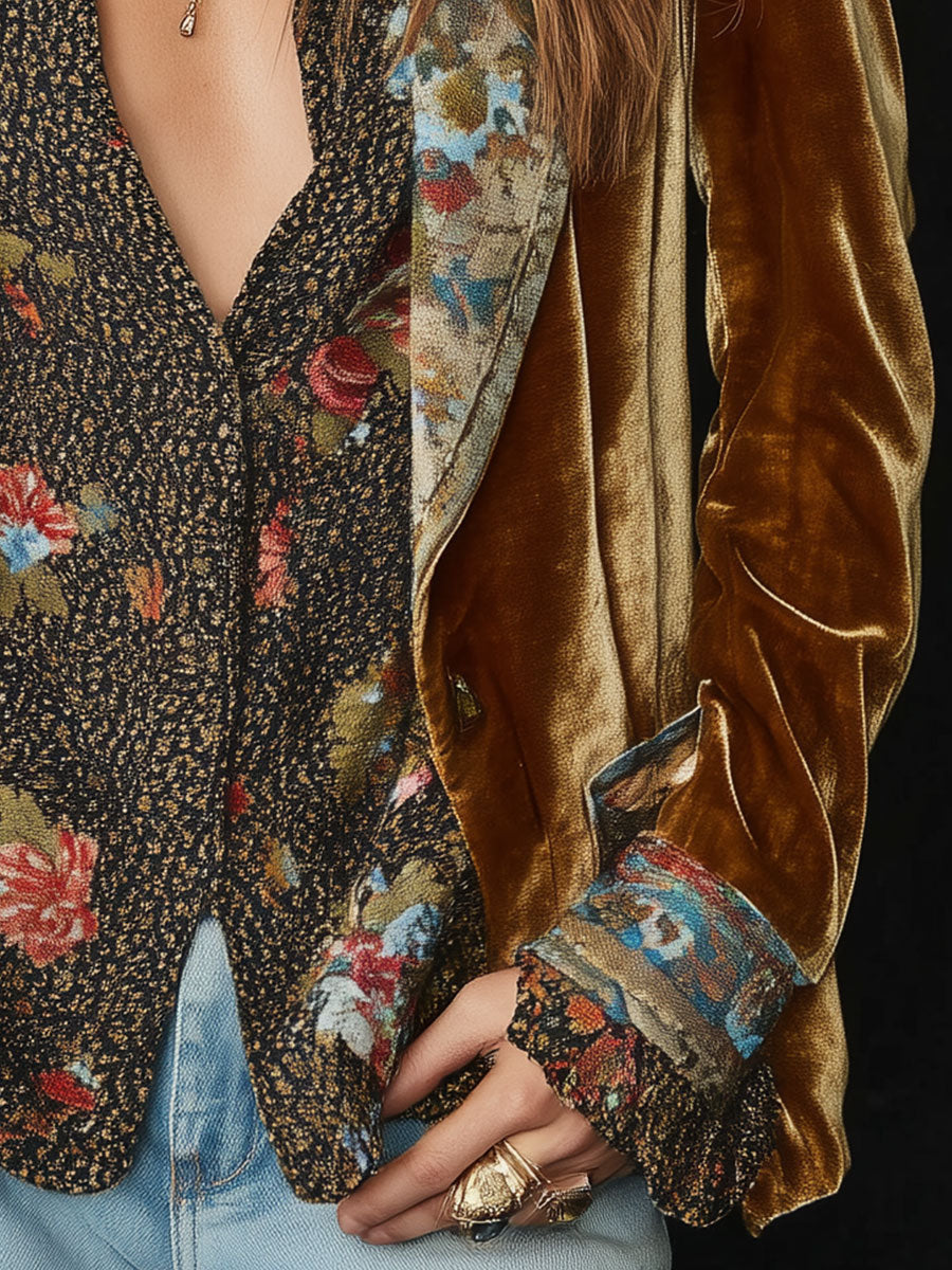 Marsanne | Blazer Patchwork Imprimé Floral Vintage