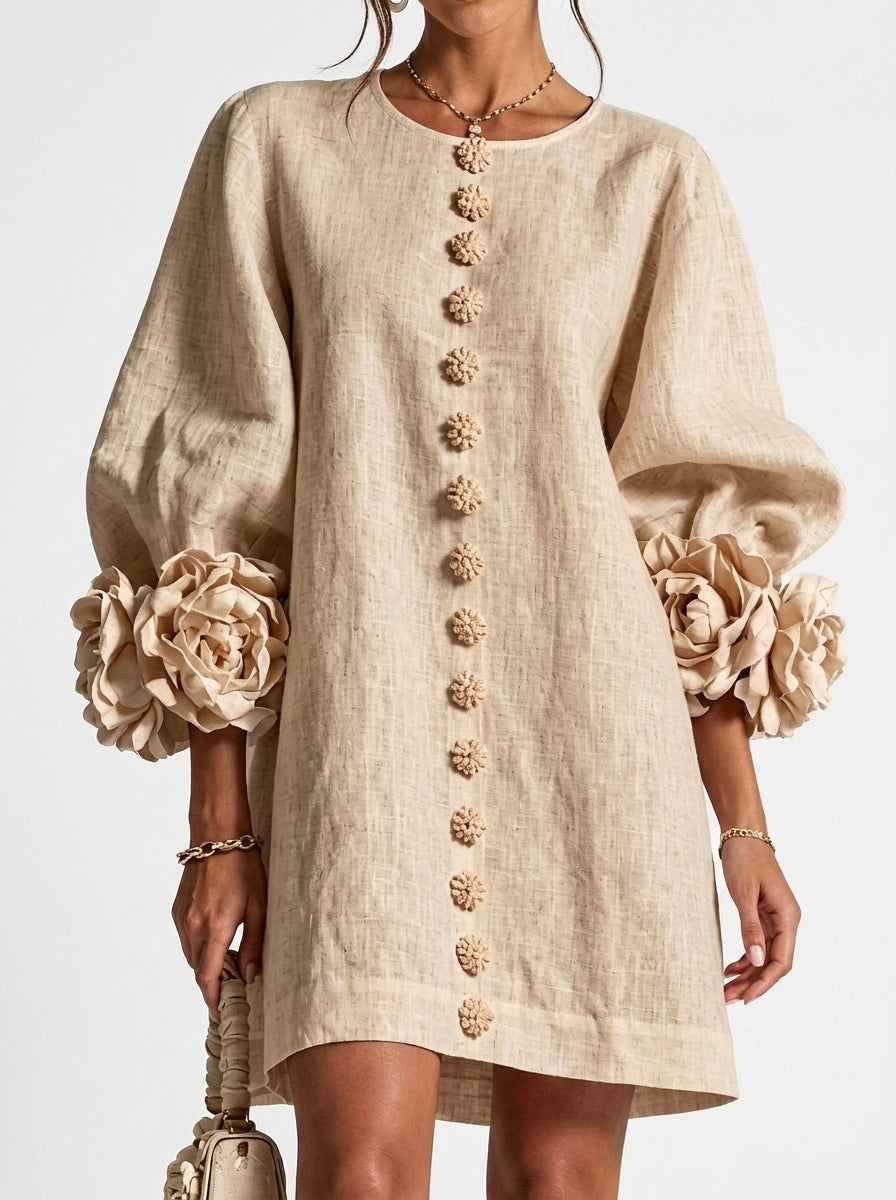 Léocadie | Robe Fleurs en Relief