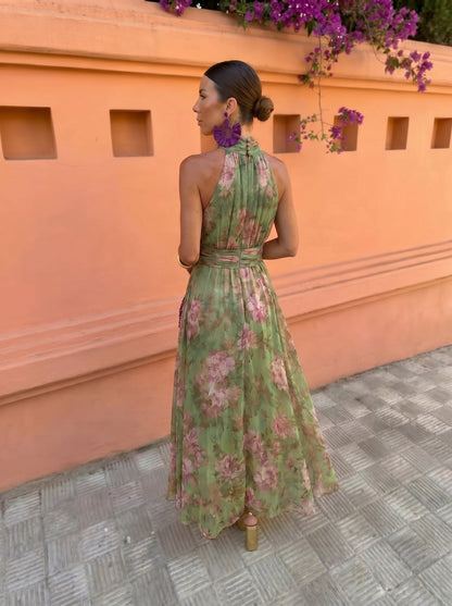 Florencia™ | Robe Longue Fleurie à Décolleté Plongeant
