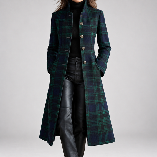 Rébecca | Manteau à Carreaux Intemporel