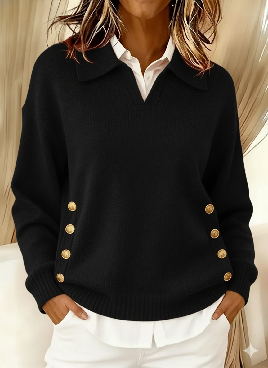 Victoire | Pull au Col Polo et Boutons