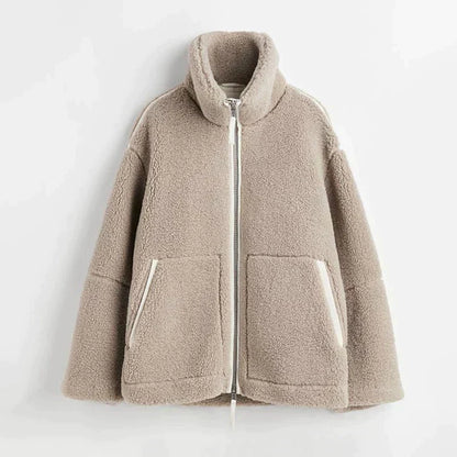 Idelette | Veste Teddy Oversize à Col Montant