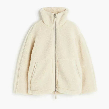 Idelette | Veste Teddy Oversize à Col Montant
