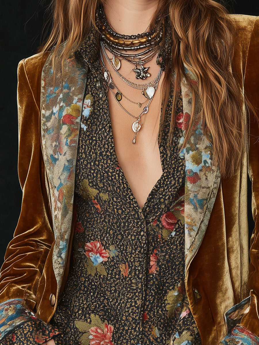 Marsanne | Blazer Patchwork Imprimé Floral Vintage