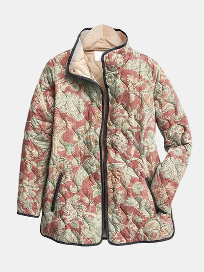 Anouchka | Veste Matelassée Décontractée Fleurie Vintage