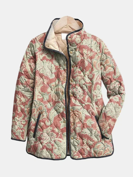 Anouchka | Veste Matelassée Décontractée Fleurie Vintage