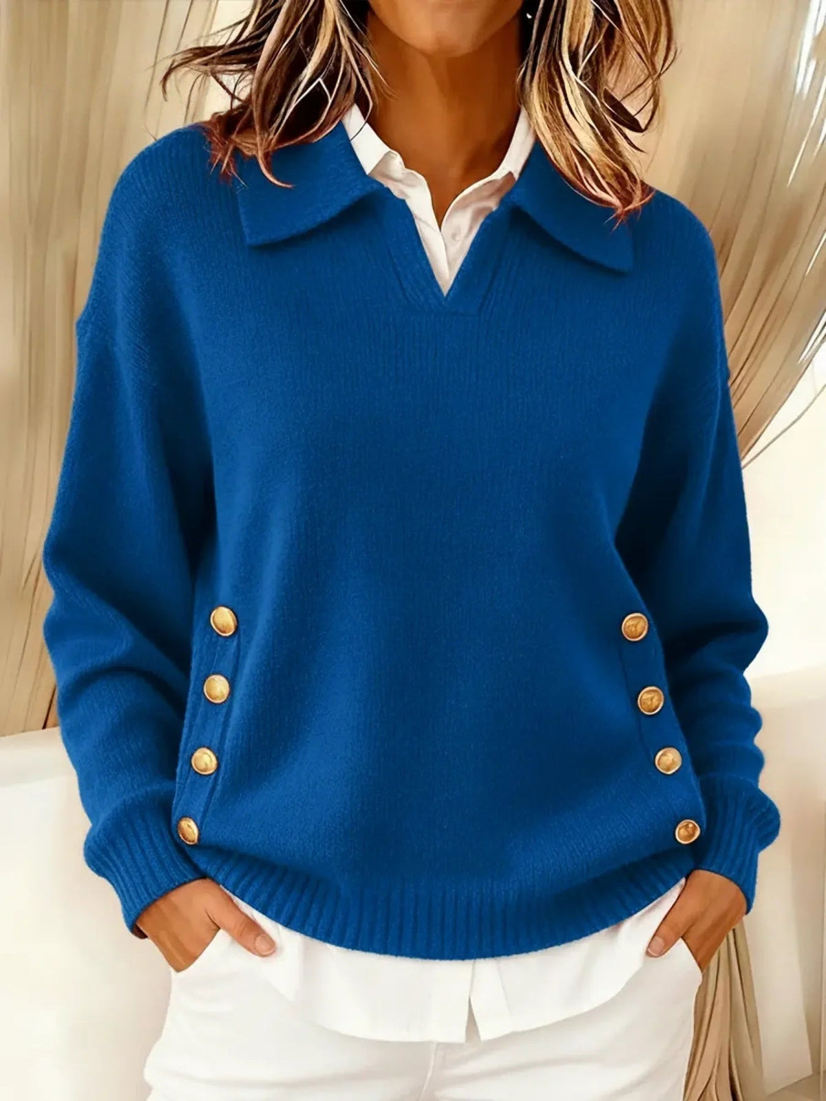 Victoire | Pull au Col Polo et Boutons