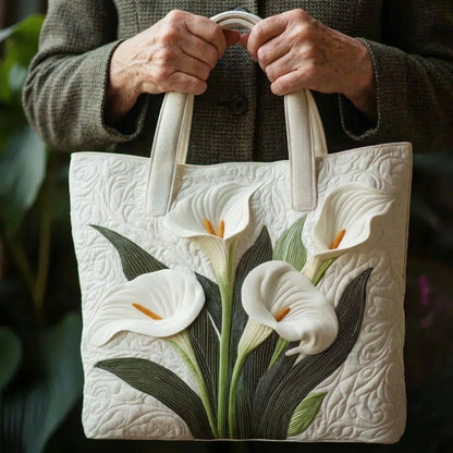 Sac Tote Matelassé – Tournesols Blancs
