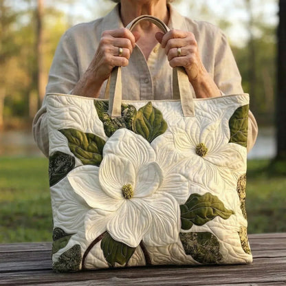 Sac Tote Matelassé – Élégants Lys Blancs
