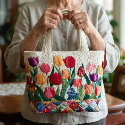 Sac Tote Matelassé – Jardin de Tulipes