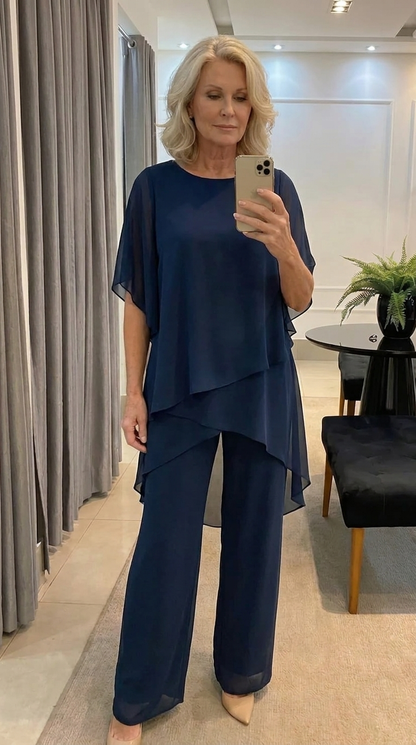 Irise | Ensemble — Blouse Asymétrique et Pantalon Large