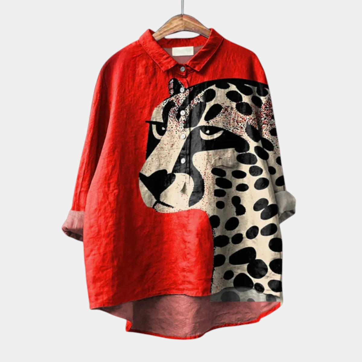 Nolane | Blouse Imprimé Léopard Rouge