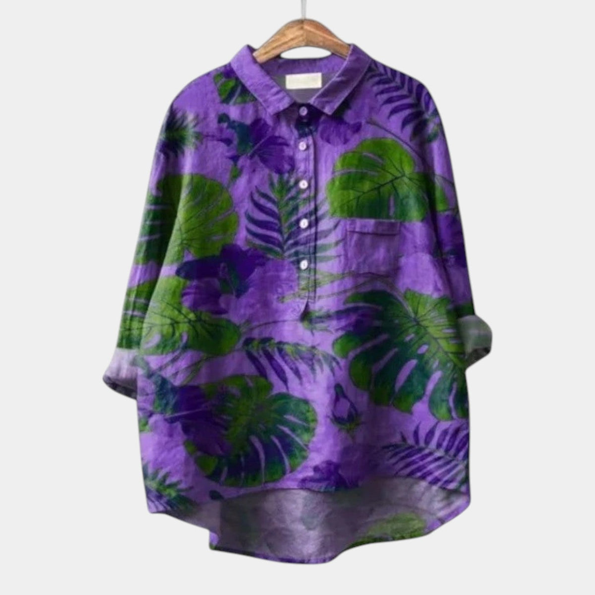 Gilberte | Blouse Imprimé Feuilles Tropicales