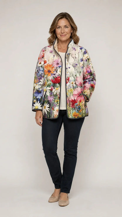 Katell | Veste Matelassée Fleurie Vintage Charmante