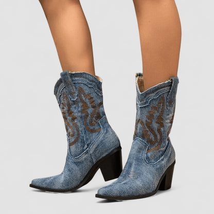 Carline | Bottines western brodées