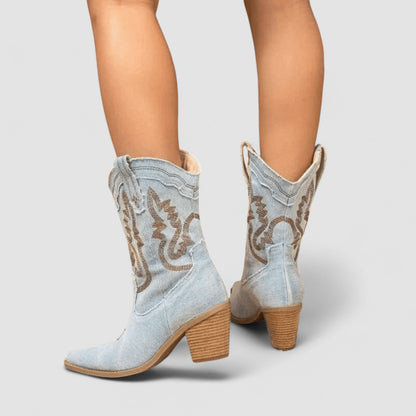 Carline | Bottines western brodées